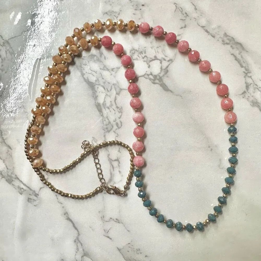 Rhodochrosite beaded necklace
